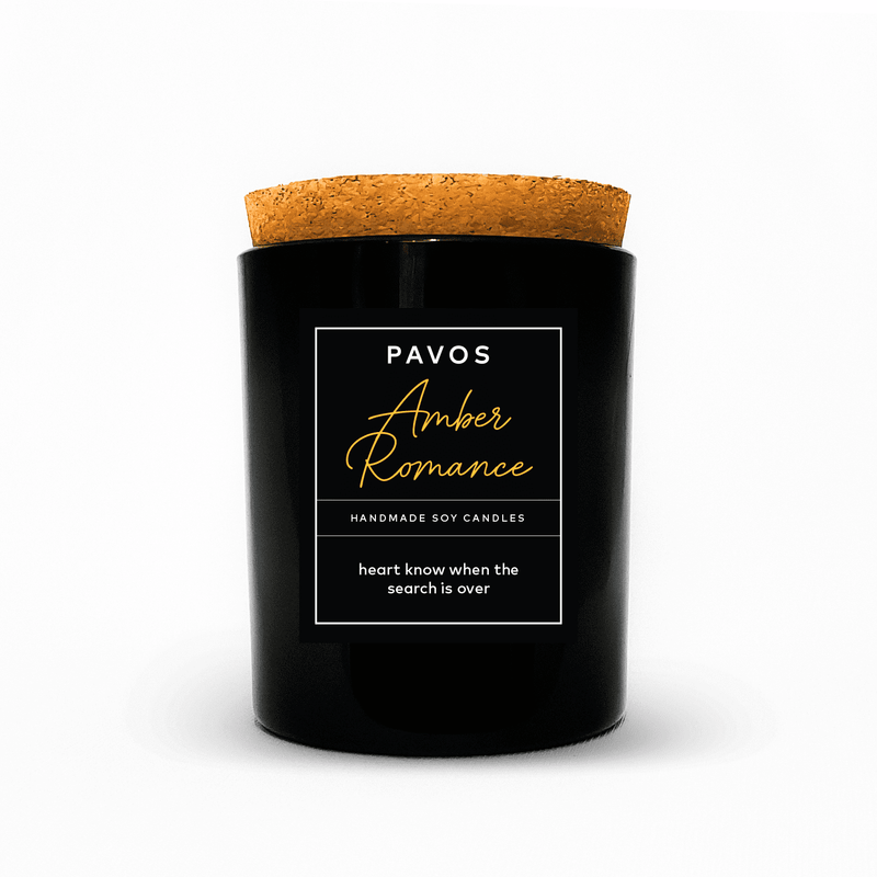 Romantic Amber Romance Soy Wax Black Jar Candle