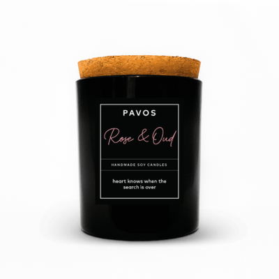 Aromatic Rose and Oud Soy Wax Black Jar Candle