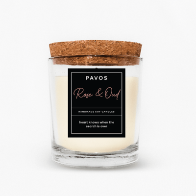 Aromatic Rose and Oud Soy Wax Glass Jar Candle