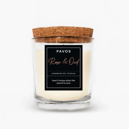 Aromatic Rose and Oud Soy Wax Glass Jar Candle