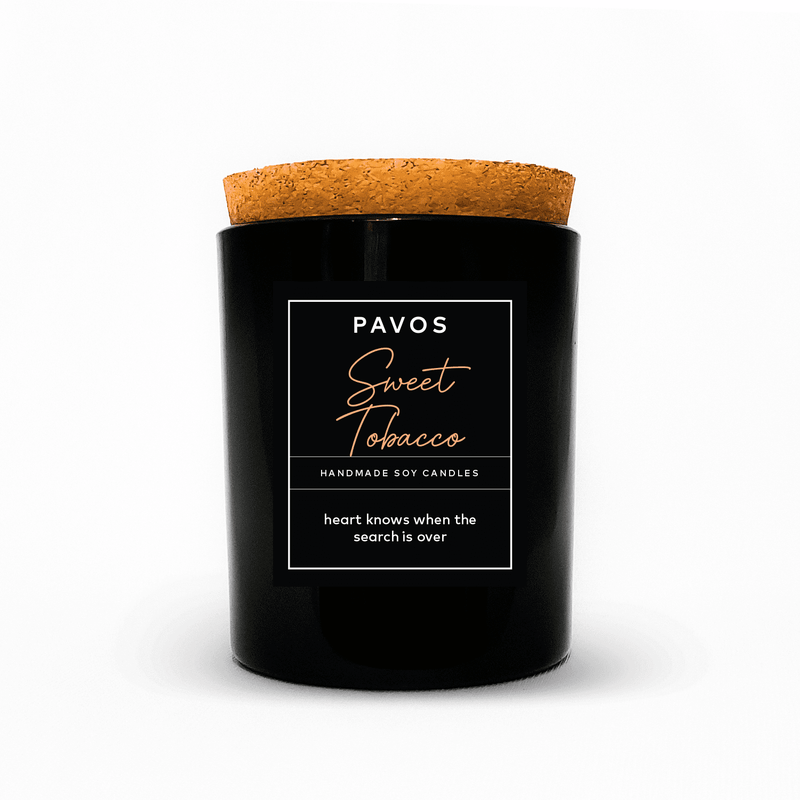 Smoky Sweet Tobacco Soy Wax Black Jar Candle