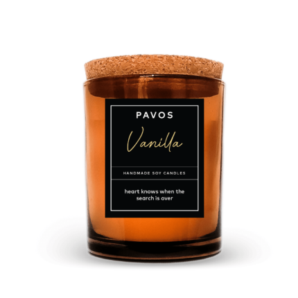 Calming Vanilla Soy Wax Amber Jar Candle