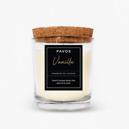 Calming Vanilla Soy Wax Glass Jar Candle