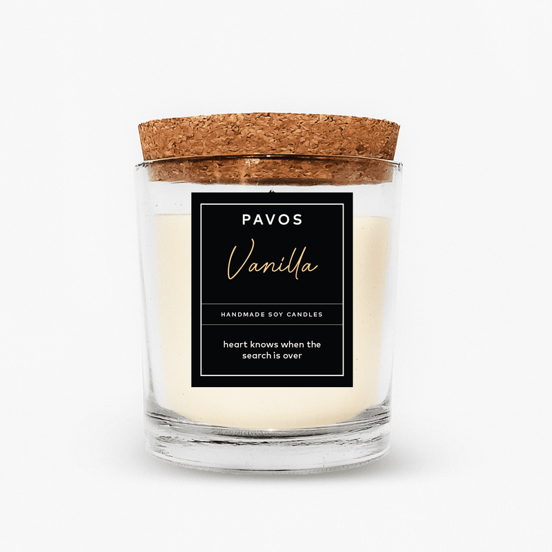 Calming Vanilla Soy Wax Glass Jar Candle